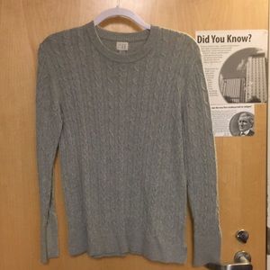 Gray cable knit sweater